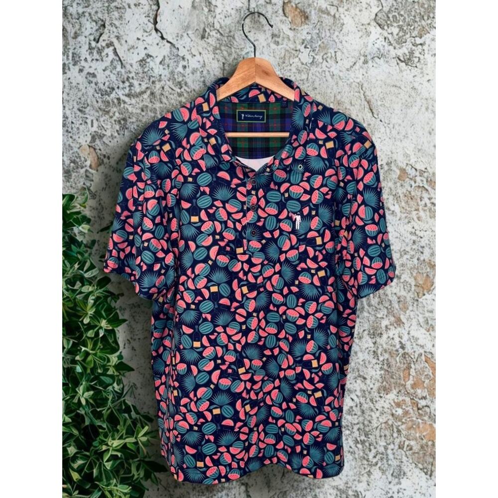 William Murray Seed Spitters Polo Shirt Golf Watermelon Print Men's Large NWOT - Picture 9 of 10